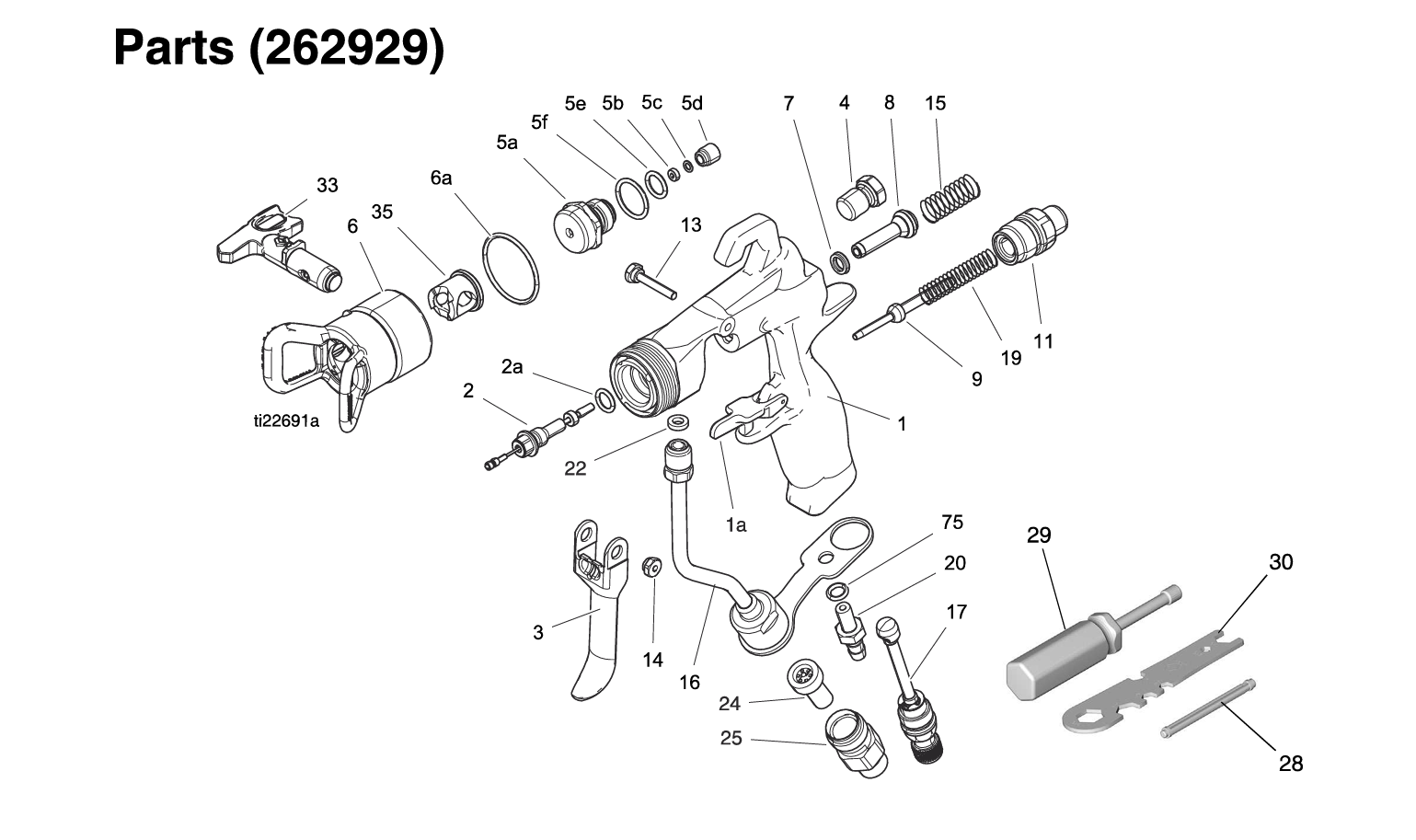 G40 Air Assisted Spray Gun Parts (262929)