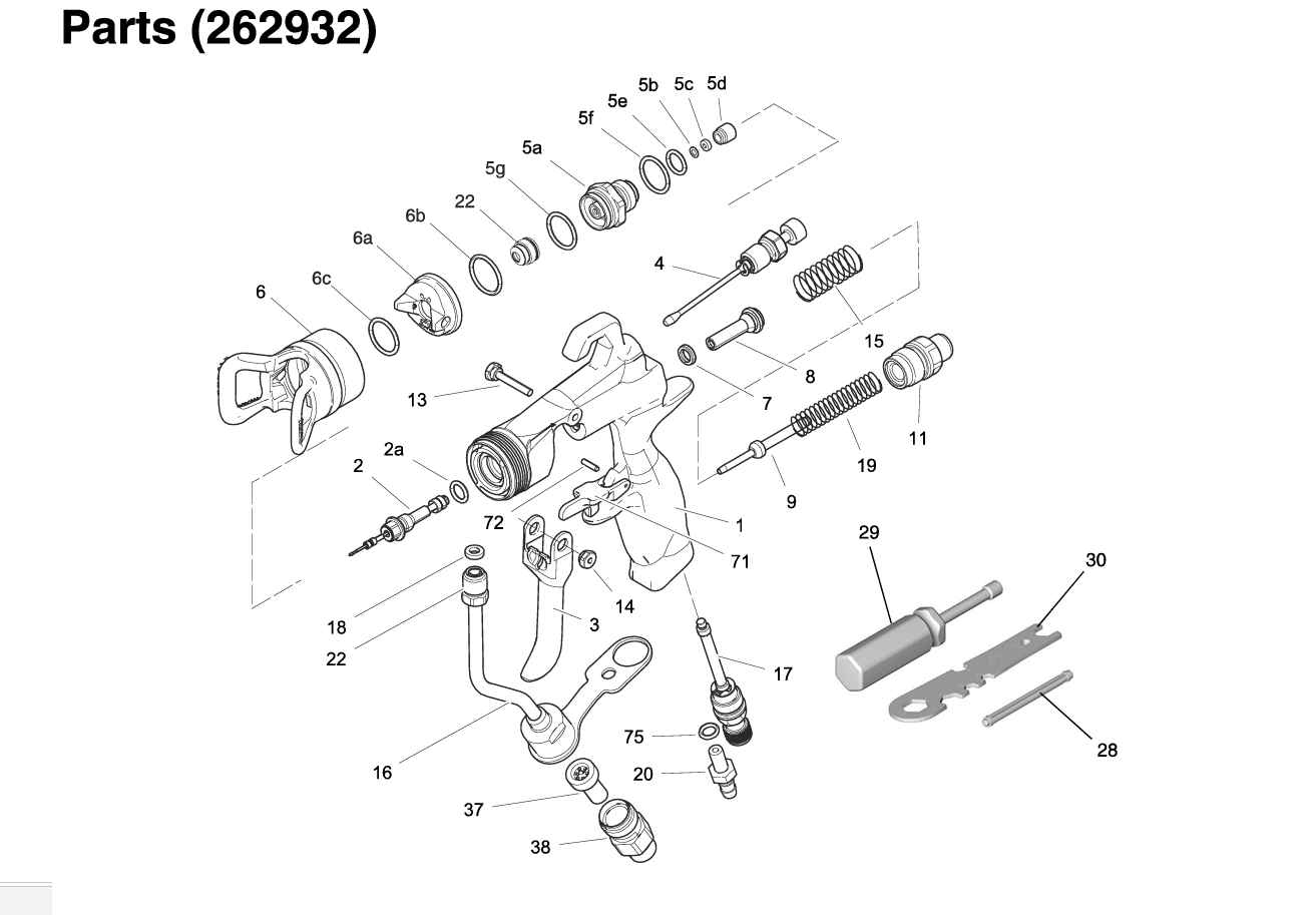 G40 Air Assisted Spray Gun Parts (262932)