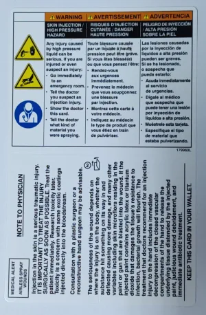 Graco 179960 Safety, Warning, Med. Alert Label