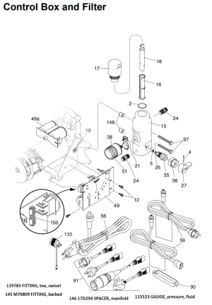 Graco 190 PC Electric Airless Sprayer Control Box and Filter Parts