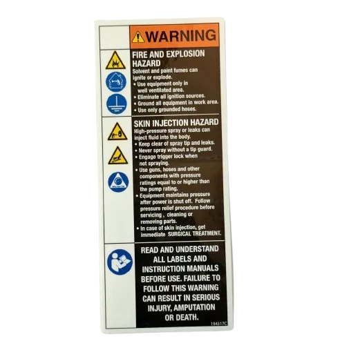 Graco 194317 English Warning Label – Part #194317