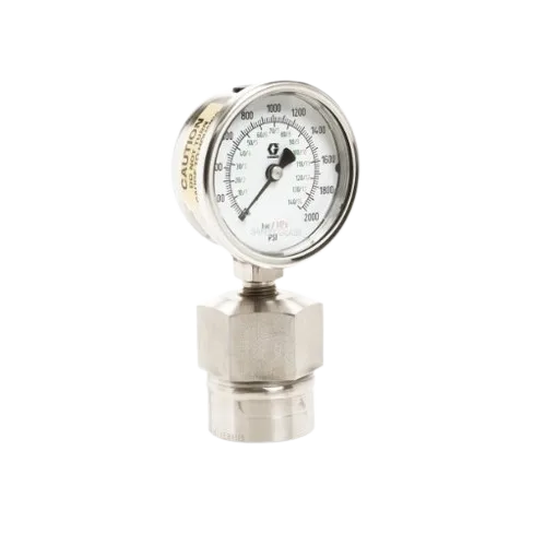 Graco 110182 Stainless Steel Fluid Gauges with Dampeners 0-2000 psi (0-140 bar) 1/4 in npt(f) – Part #110182