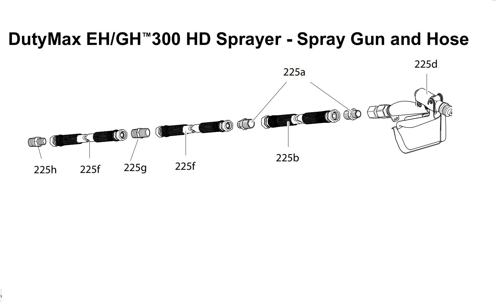 Graco DutyMax EH300 HD Sprayer - Spray Gun and Hose