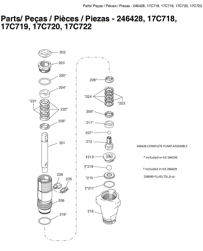 Graco 246428 190 Express Electric Airless Pump Parts Breakdown