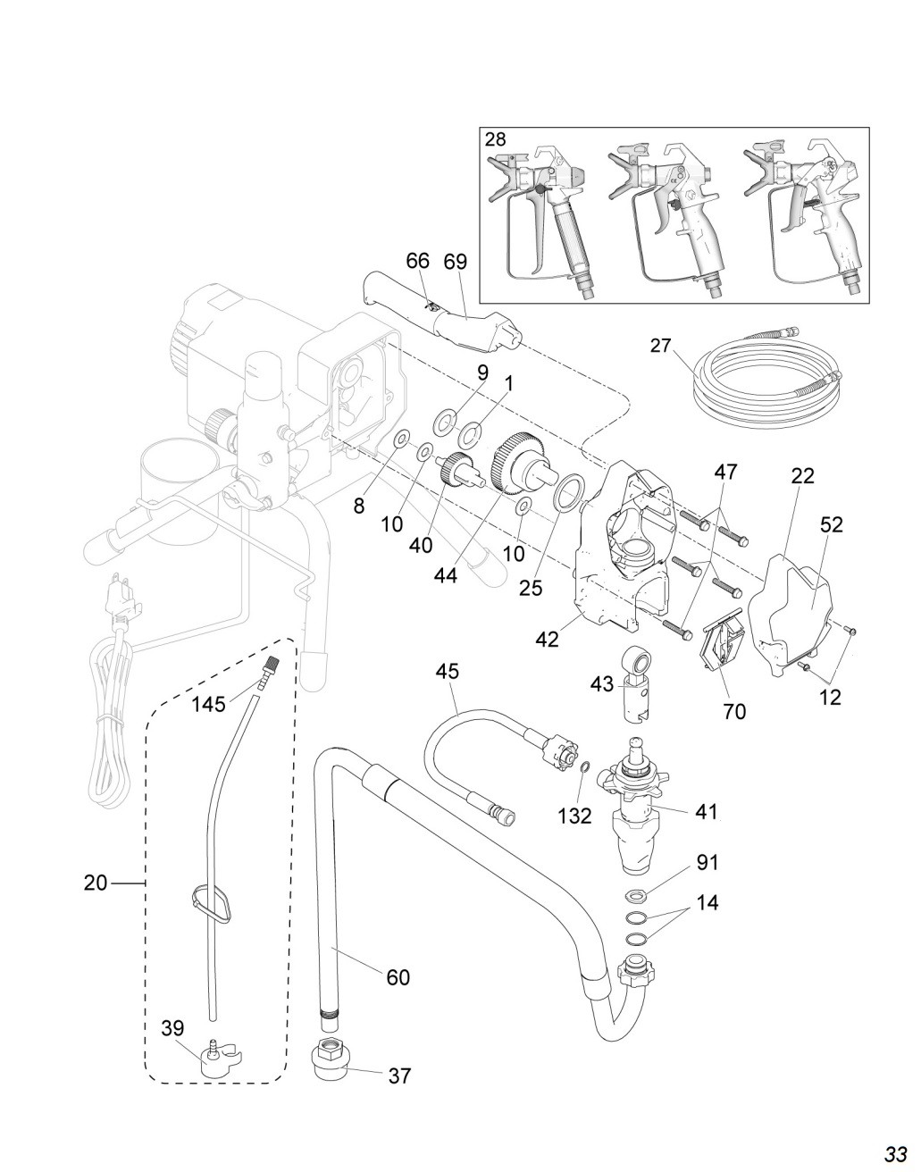 Graco 390 PC airless sprayer stand parts (2)