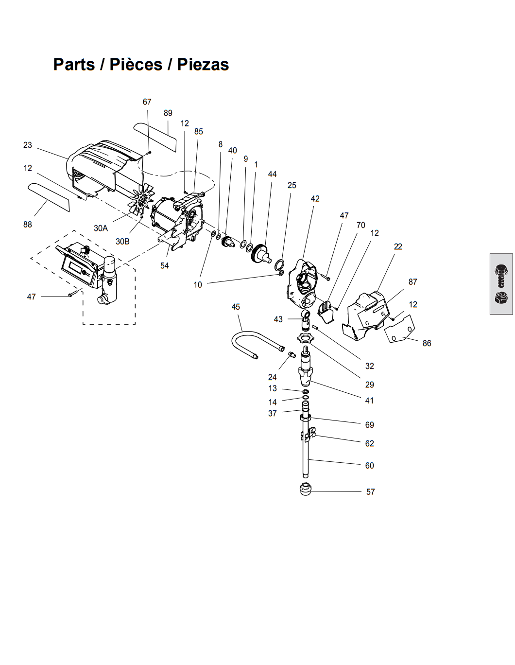 Graco FT500 Electric Airless Sprayers Main Assembly Parts