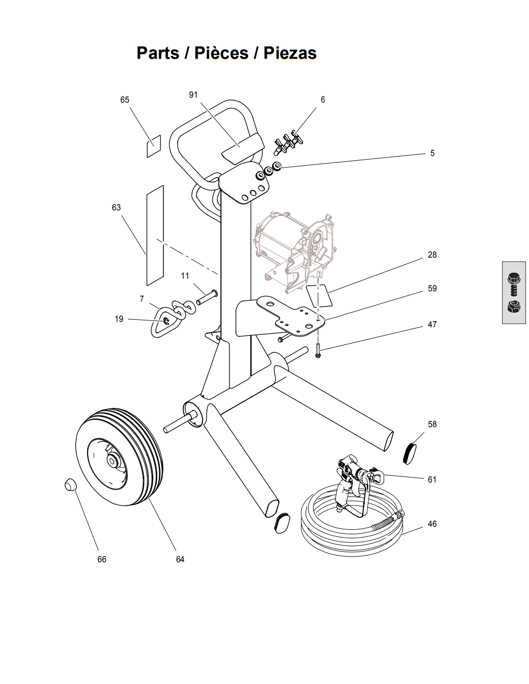 Graco FT500 Electric Airless Sprayers Frame Parts