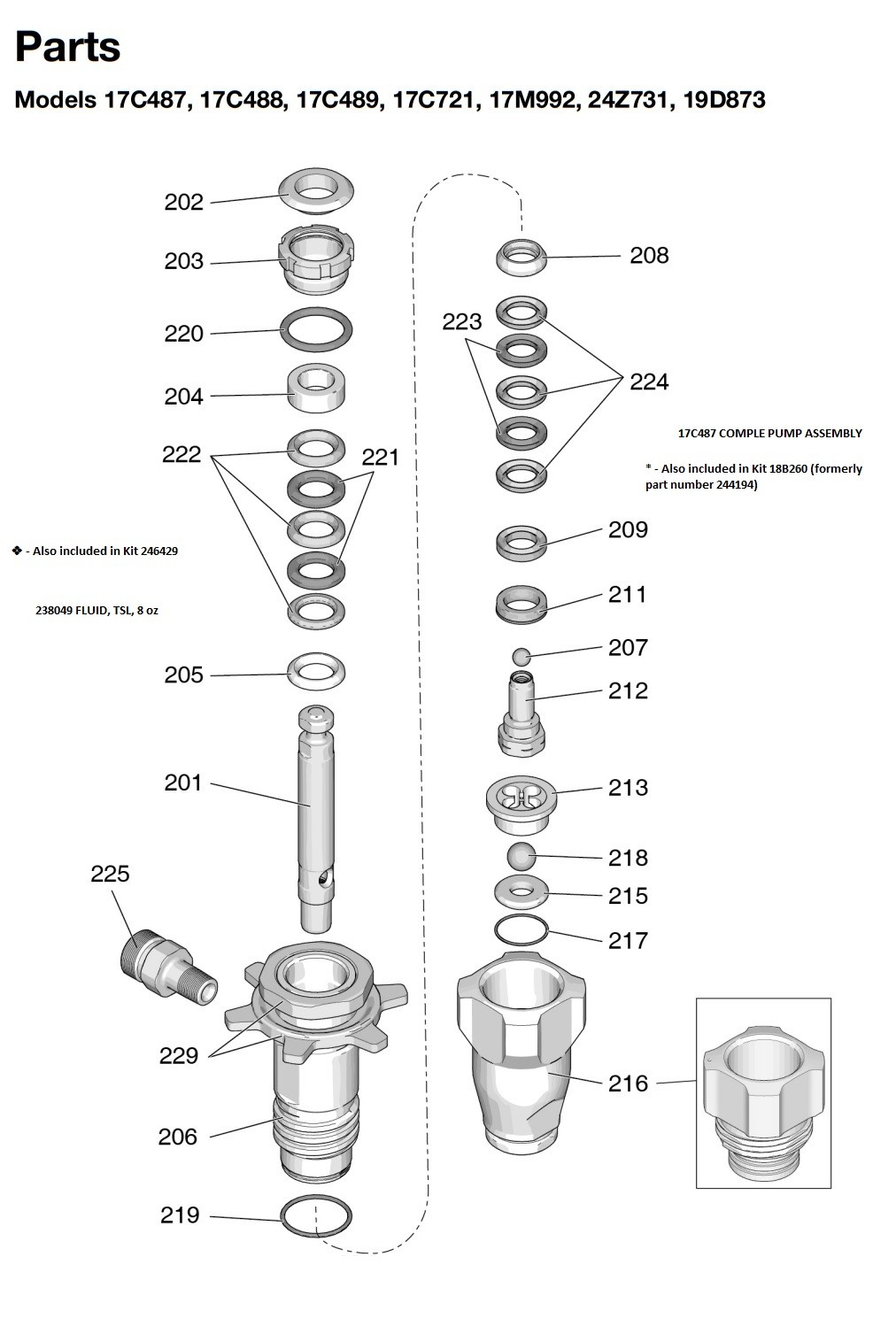 Graco 17C487 Displacement Pump Breakdown