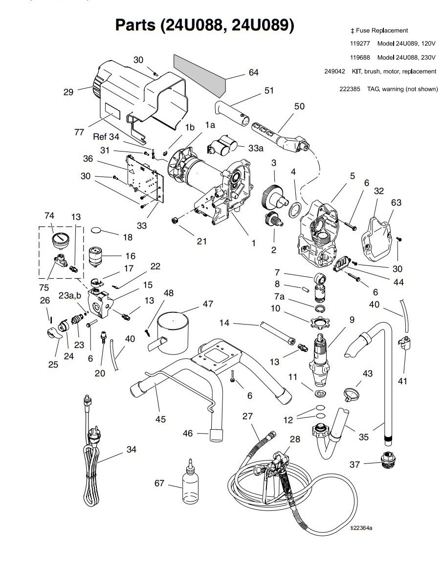 Graco 190 Classic Sprayer Stand Parts (24U089)