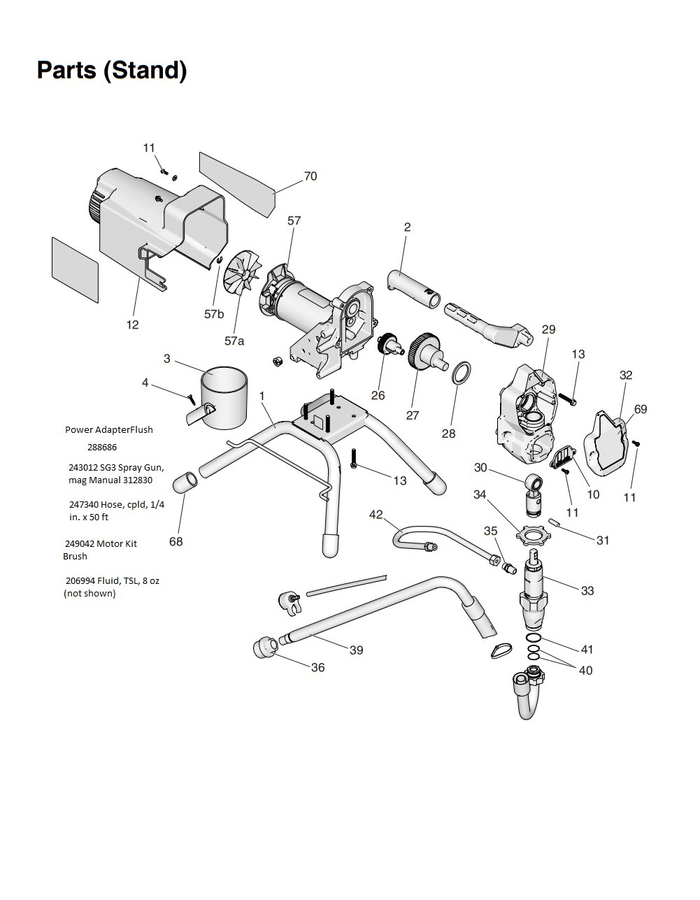 Graco 190LTS Stand Parts (Model 257418) Part 1