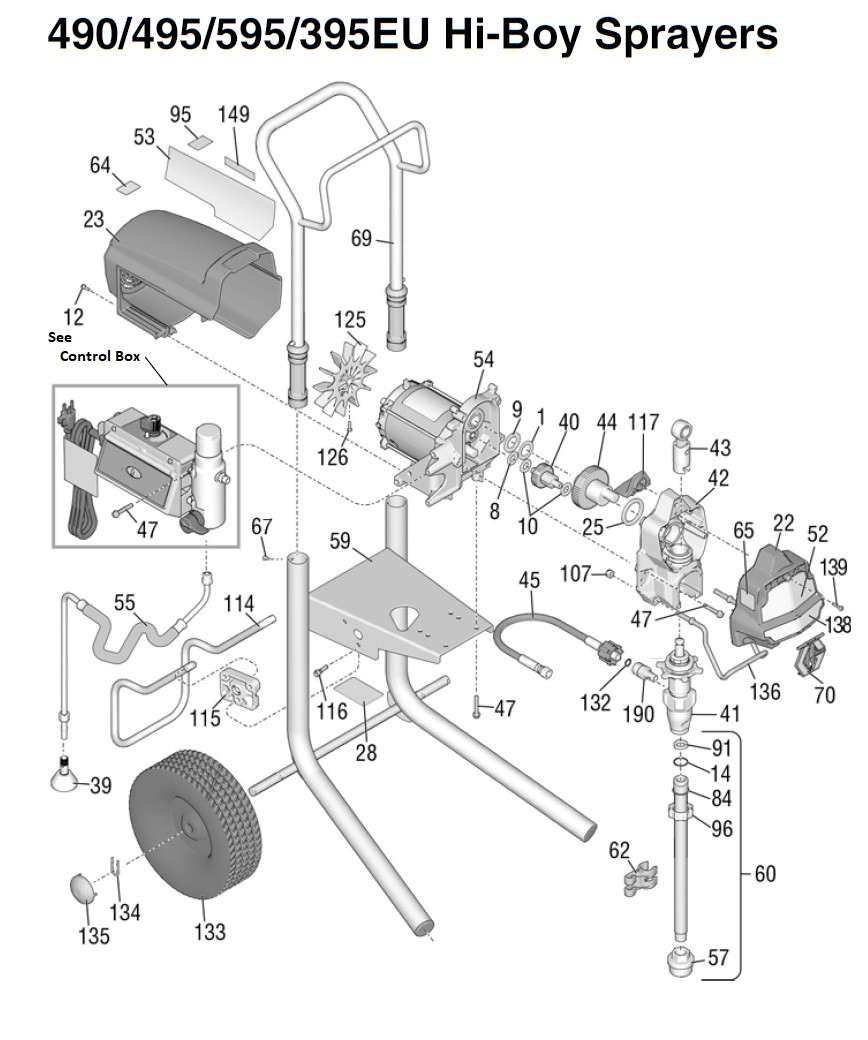 Graco 595PC Hi-Boy Sprayer parts List