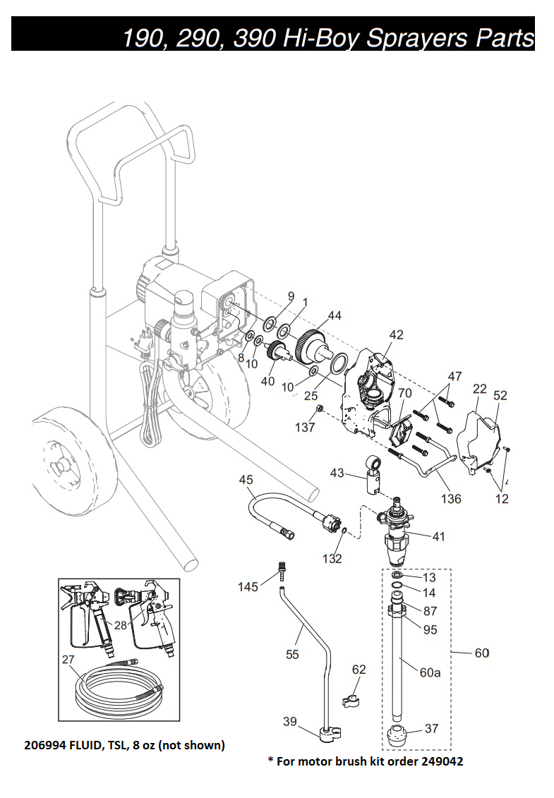Graco 290 PC Hi-Boy Electric Airless Sprayer Parts List 2