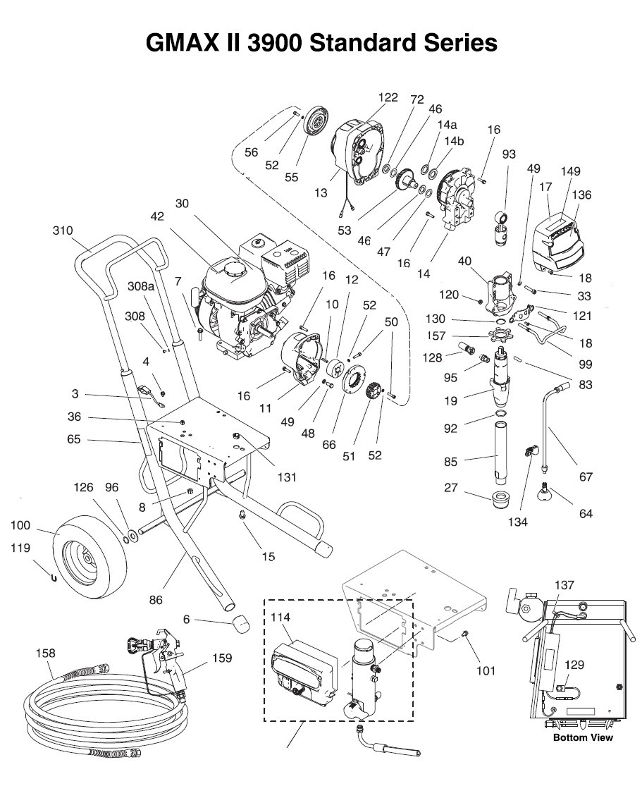 Graco GMAX II 3900 Standard Series Gas Airless Sprayer parts