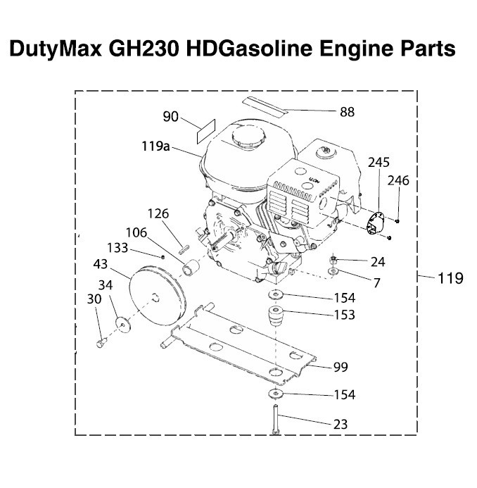 Graco DutyMax GH230 HD Gasoline Engine Parts
