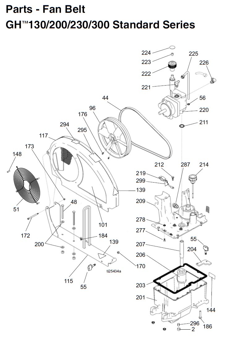 Graco GH130 Fan Belt Parts