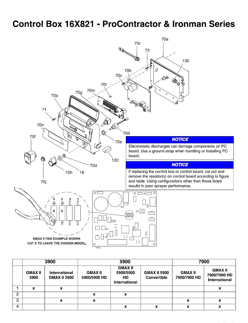 Graco GMAXII 7900 HD Control Box 16X821- ProContractor &IronMan Series Gas Airless Sprayer Parts