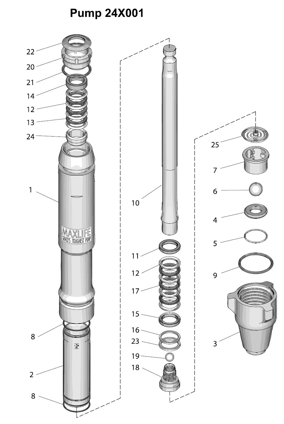 Graco GH300 HD Series Pump Parts (24X001)