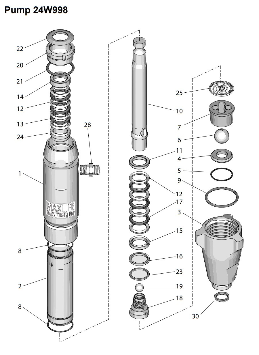 Graco GH200 ProContractor Series Pump Parts (24W998)