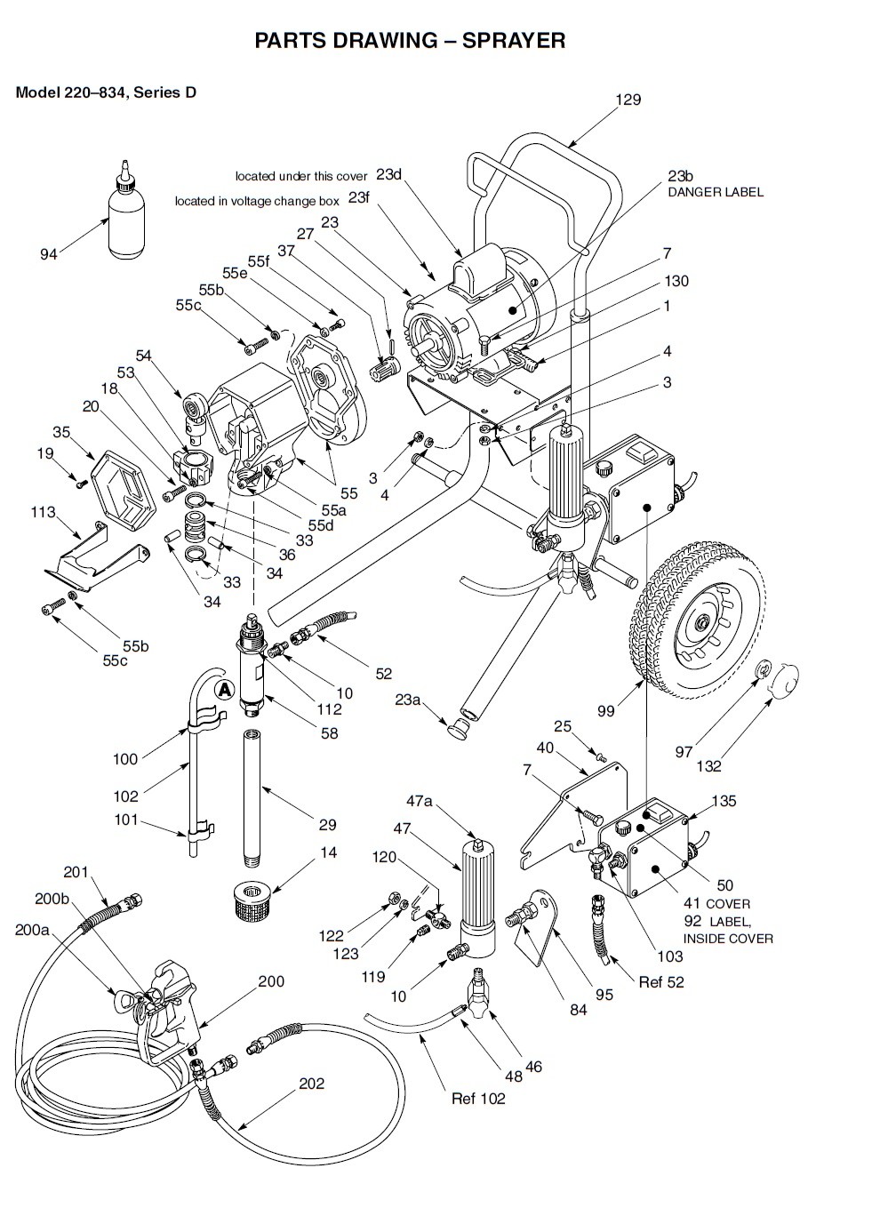 Graco EM 490 Paint Sprayer Parts List
