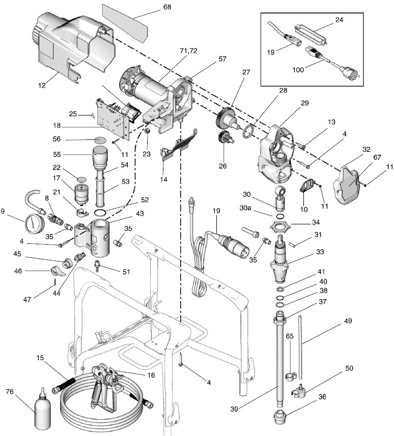Graco 190ES Stand Parts (Model: 255847, 255848) (Part 1)