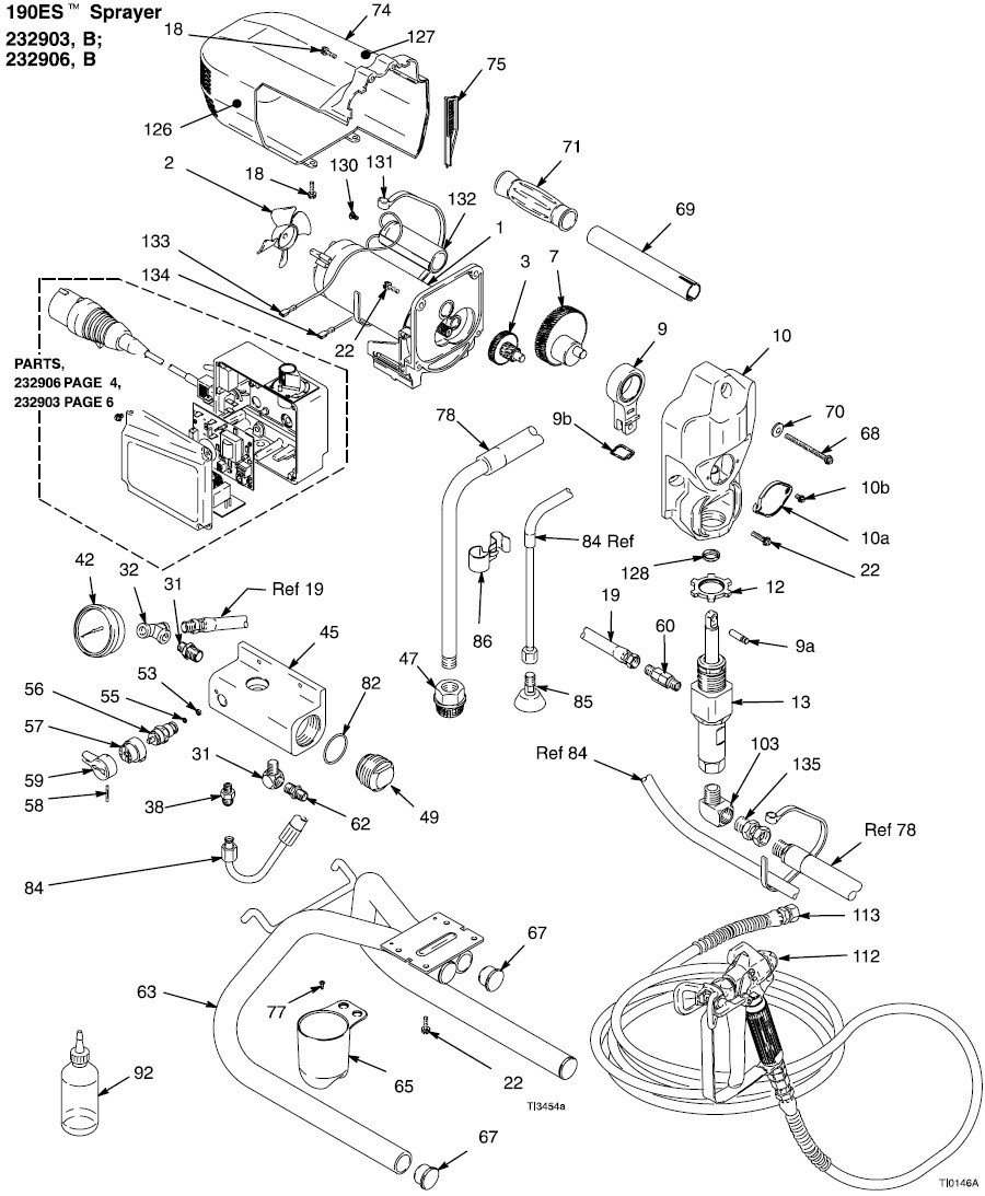 Graco 190ES Electric Airless Sprayer Parts (232903 B, 232906 B)