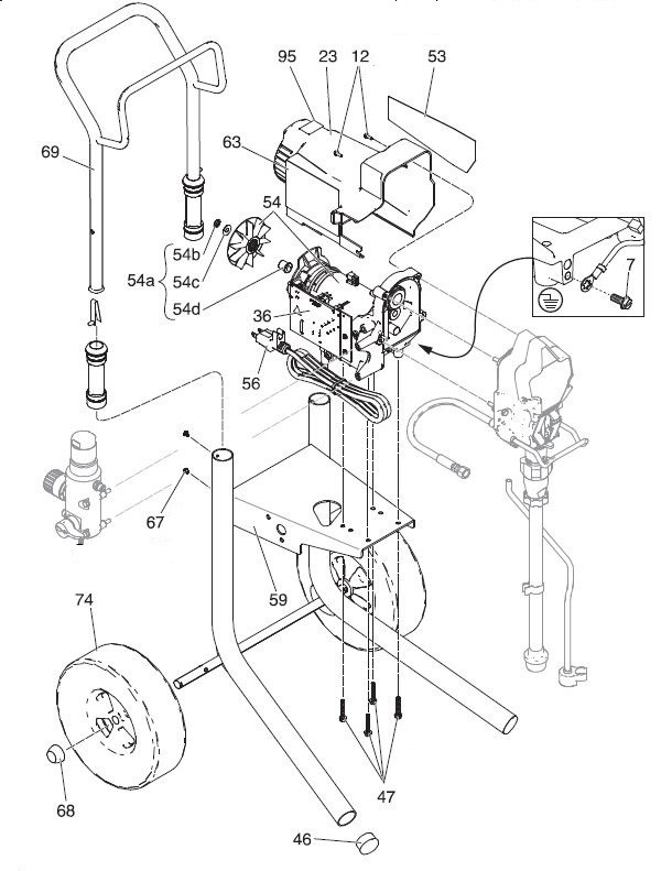 Graco 290 PC classic Hi-Boy sprayer parts (part 1)