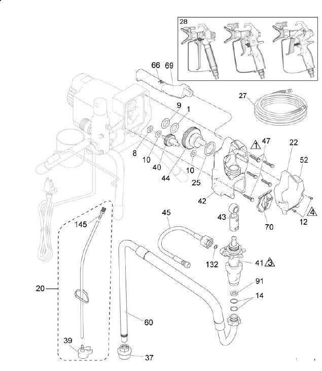 Graco 290 PC classic stand sprayer parts (II)