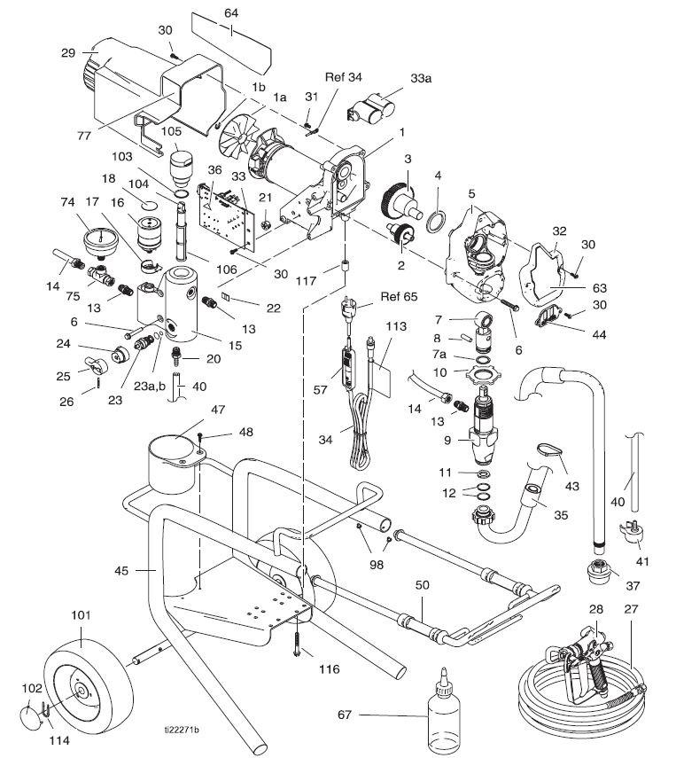 Graco 390 electric airless Lo-Boy sprayer parts (24U106)