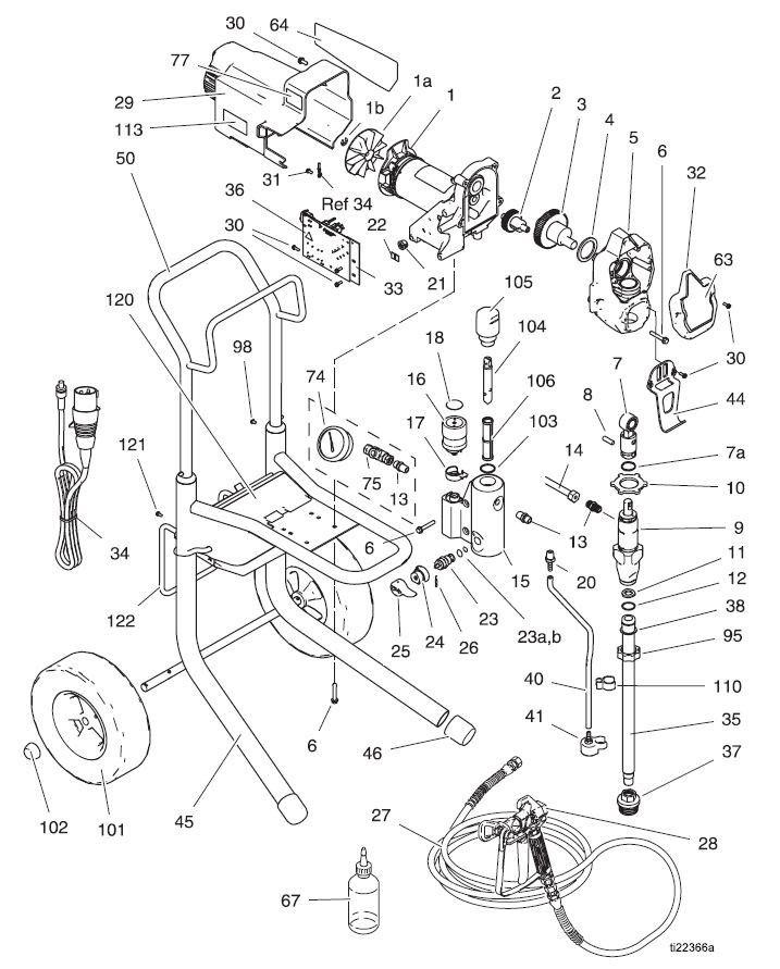 Graco 390 Hi-boy sprayer parts (24U097) (262019)