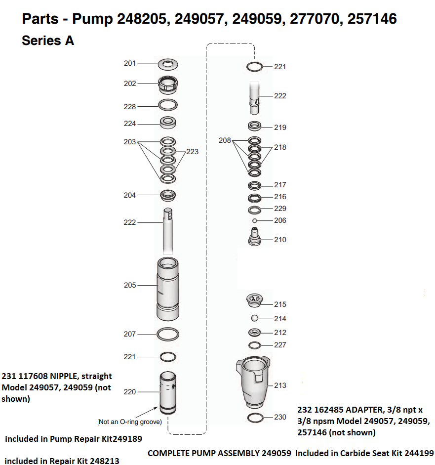 Graco TextSpray Mark V  Pump Sprayer (249031,249072  & 249178)
