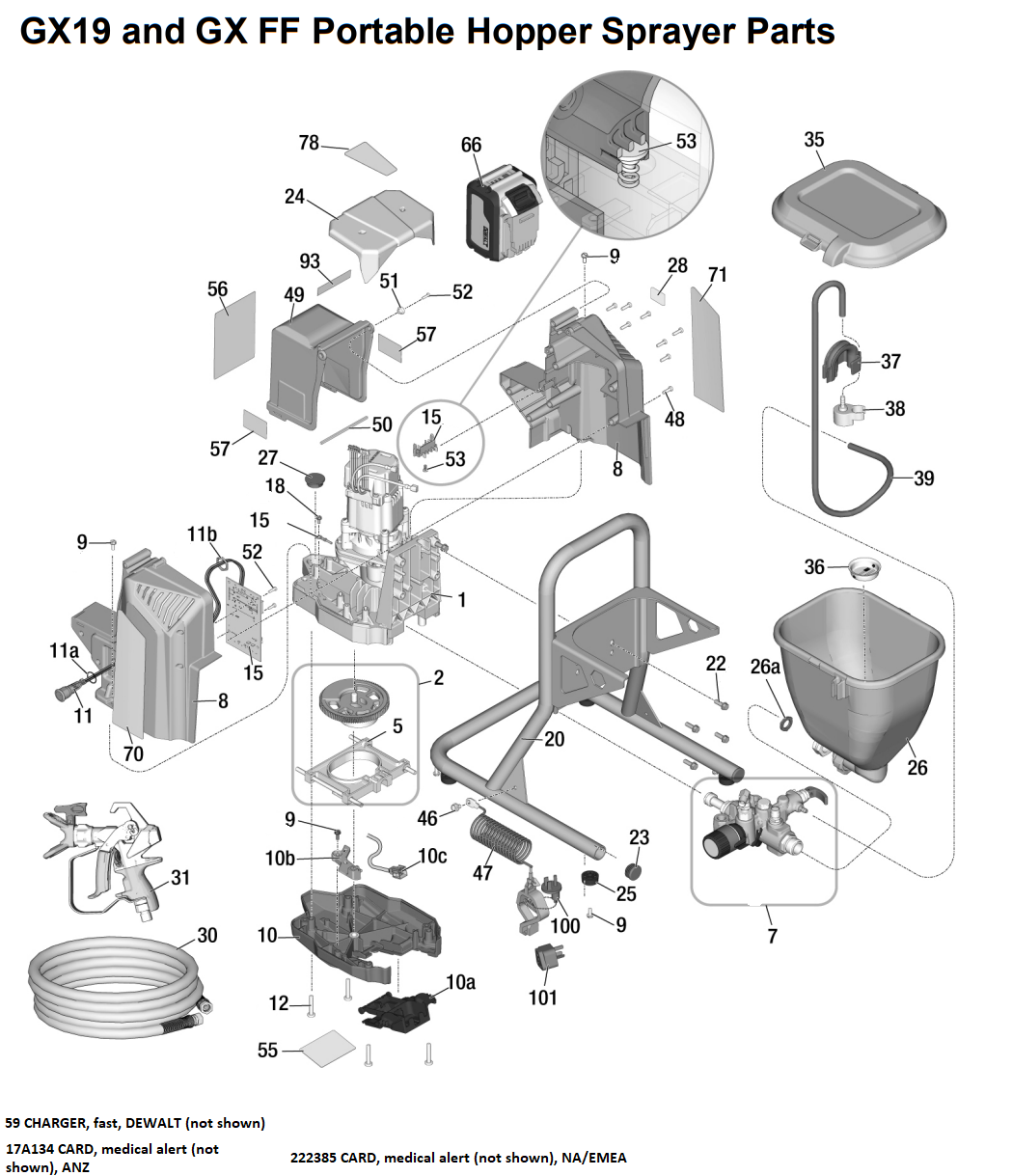 Graco GX FF Portable Hopper Sprayer Parts List