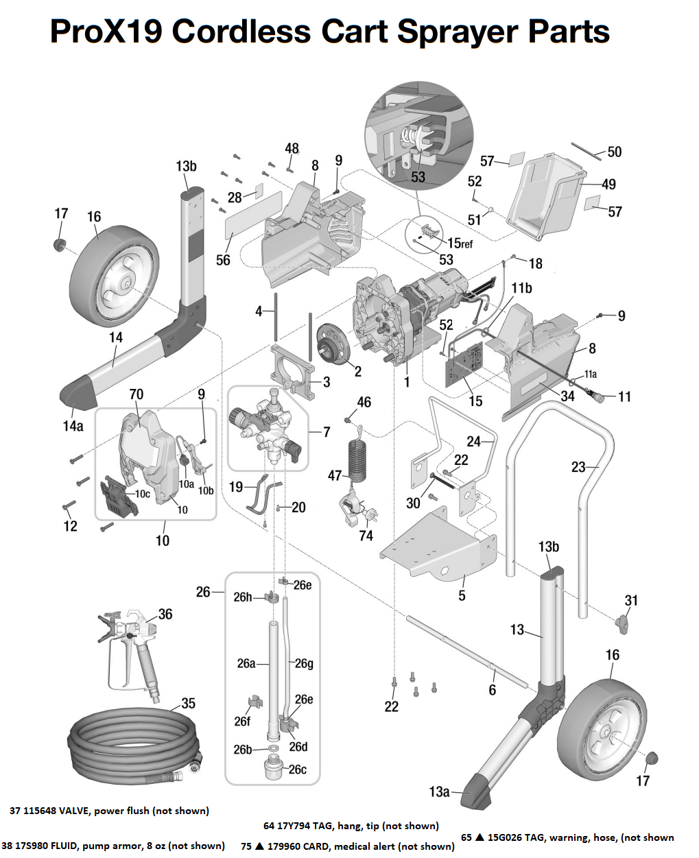 Graco ProX19 Cordless Cart Sprayer Parts