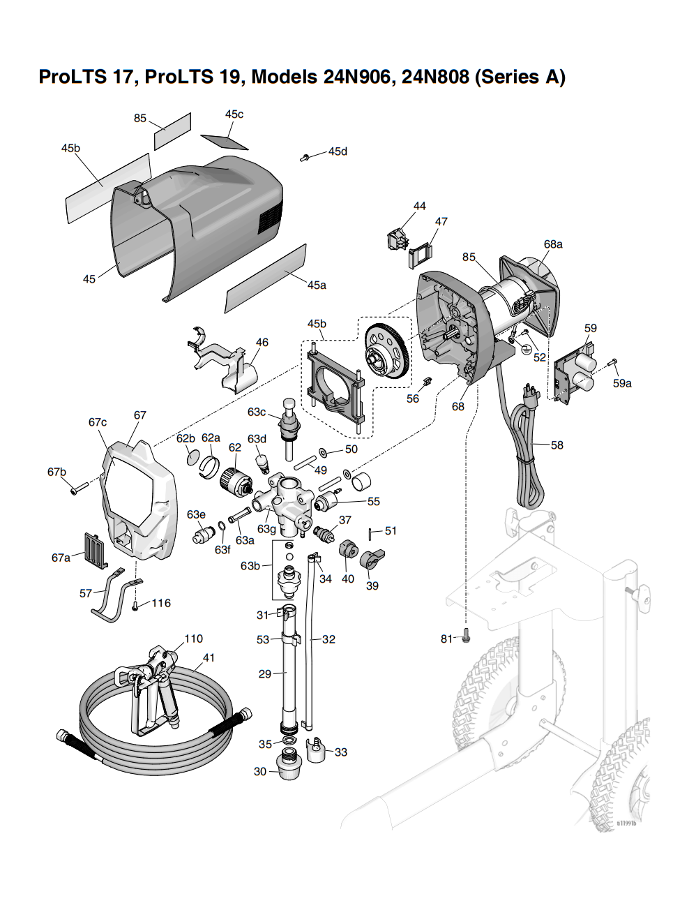 Graco ProLTS 17, ProLTS 19, Models 24N906, 24N808 (Series A) Airless Sprayer Parts