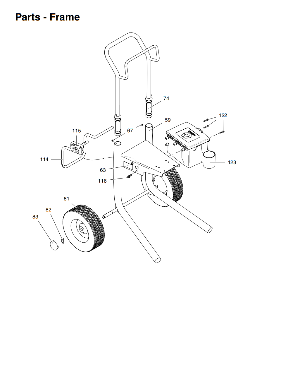 Graco FT600 Frame Parts Breakdown Electric Airless Sprayer