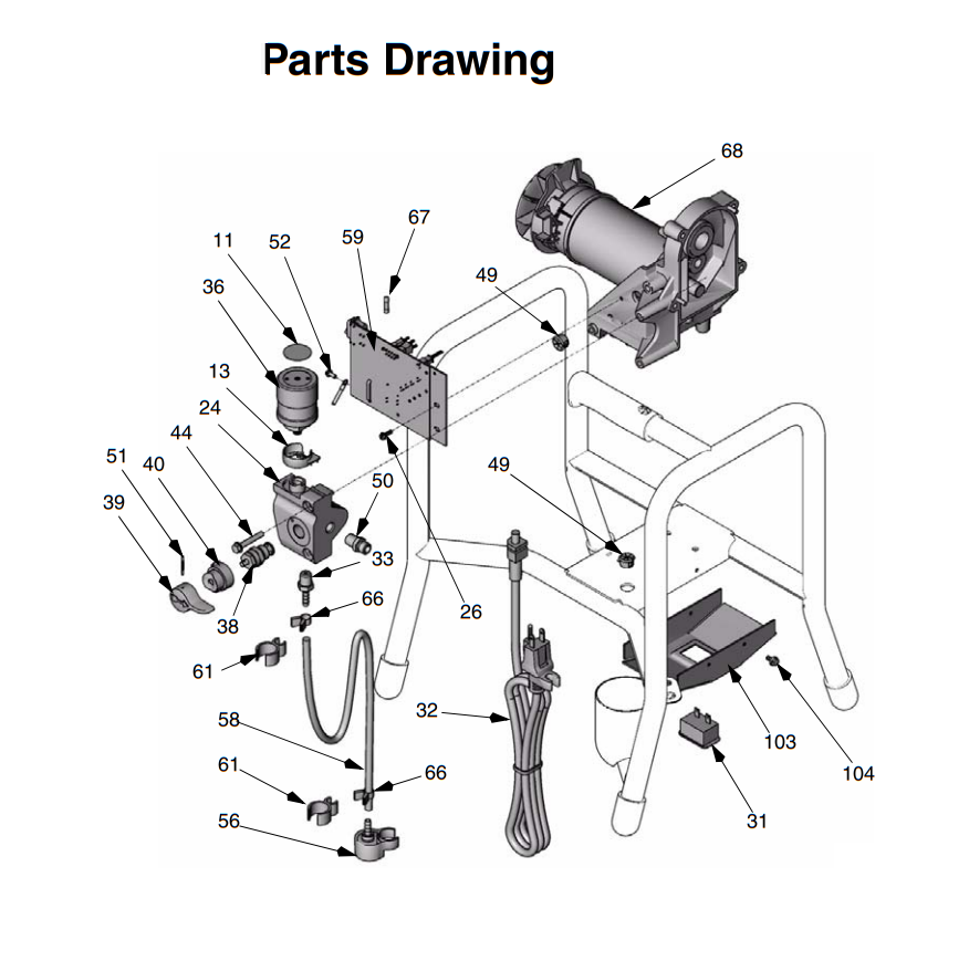 Graco RentalPro 210 Electric Airless Sprayer Parts 2