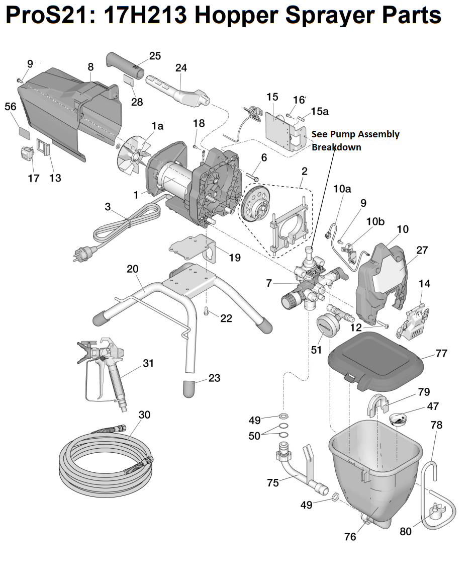 Graco Magnum ProS21: 17H213 Hopper Airless Sprayer Parts