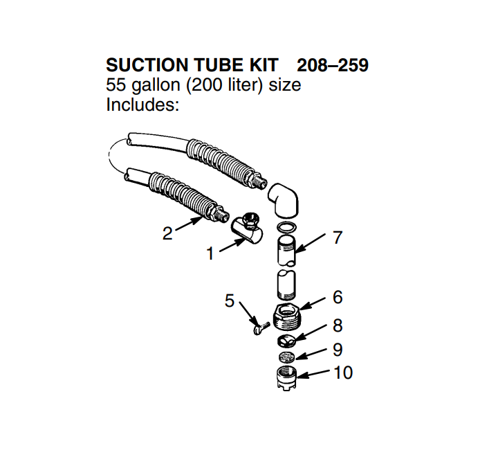 Graco Ultra 750 Suction Tube Kit (208259) Airless Paint Sprayer
