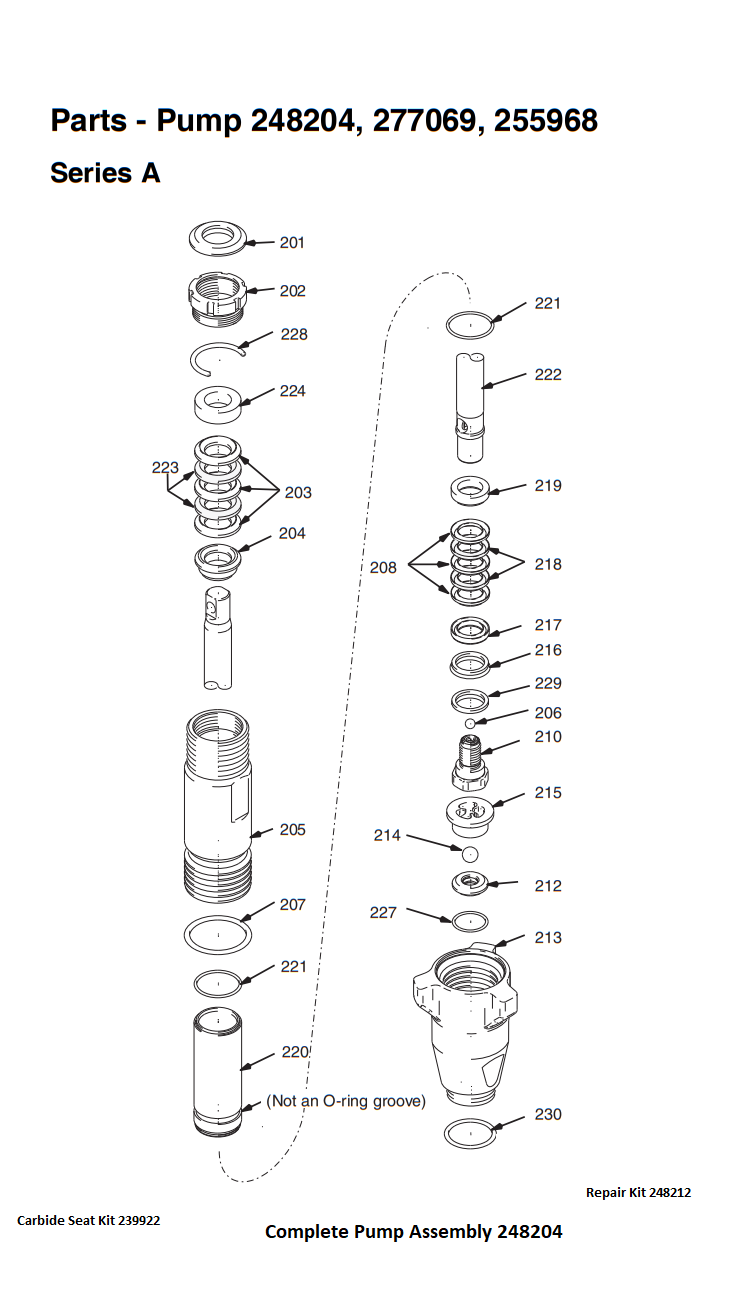 Graco Ultra Max II 695 Hi-Boy Pump (248204) Breakdown Sprayer Parts Series A - C