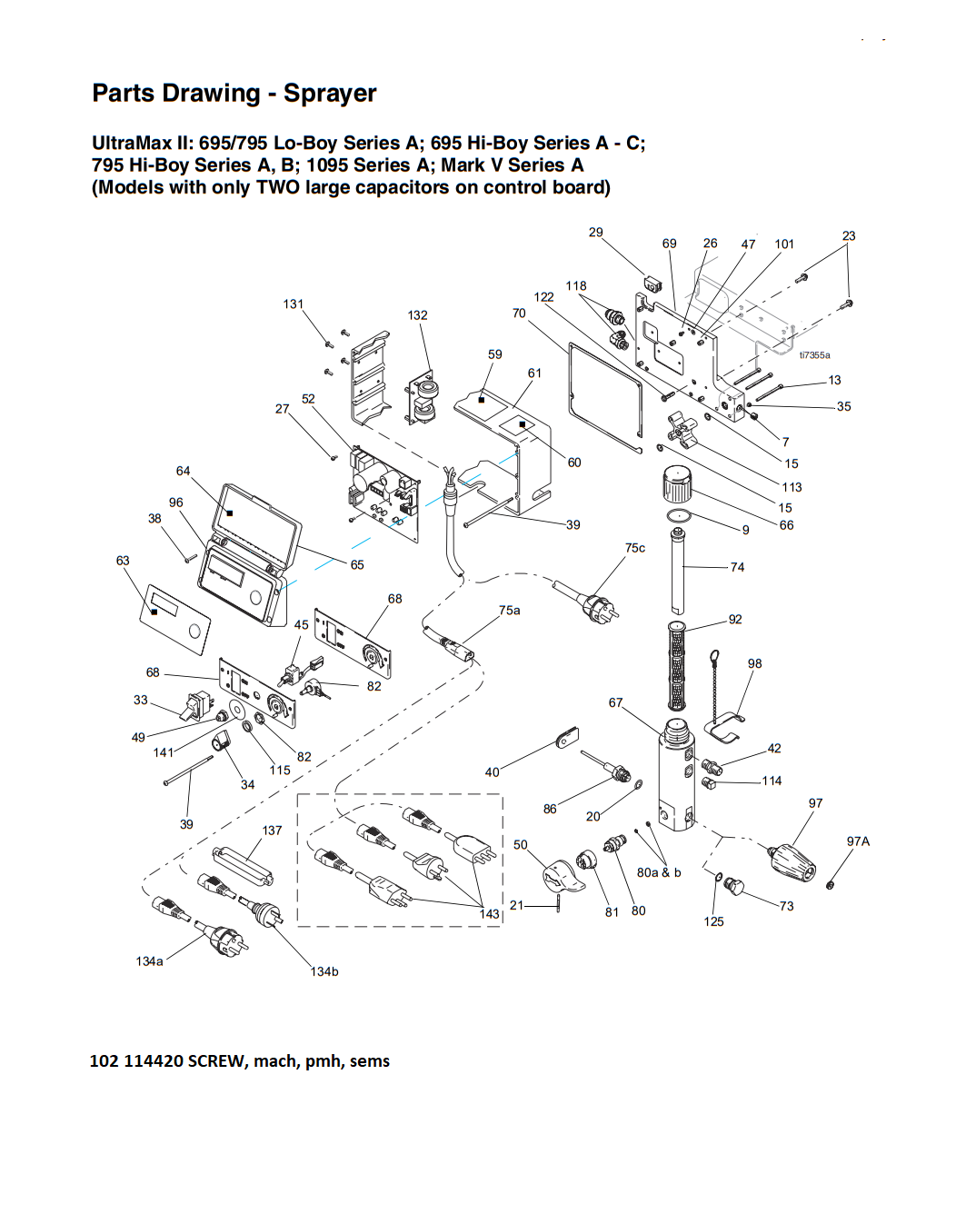 Graco UltraMax II Mark V Series A Control Box Parts List