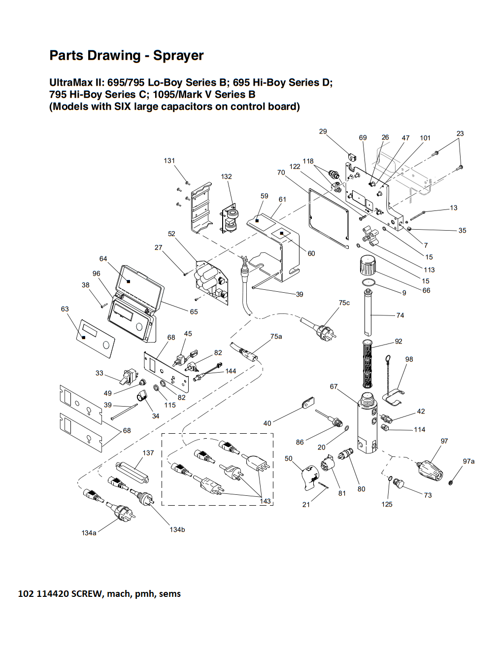 Graco UltraMax II Mark V Series B Control Box Sprayer Parts